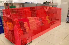 【西友 野洲店】サービスカウンター前(パーテーション側) ポップアップストア(物販、食物販)やプロモーション用途に最適なスーパー店内催事イベントスペース