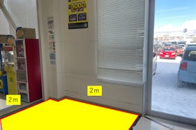 【スーパーセンタートライアル北見中ノ島店】食物販に最適な店内「出口横 物販スペース」