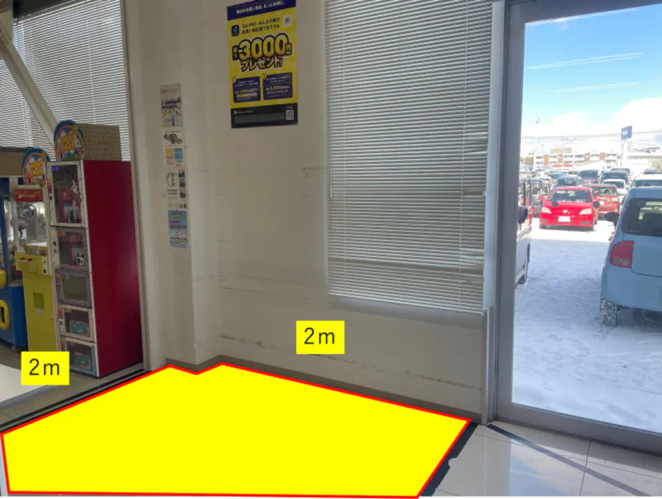 【スーパーセンタートライアル北見中ノ島店】食物販に最適な店内「レジアウト 物販スペース」の画像