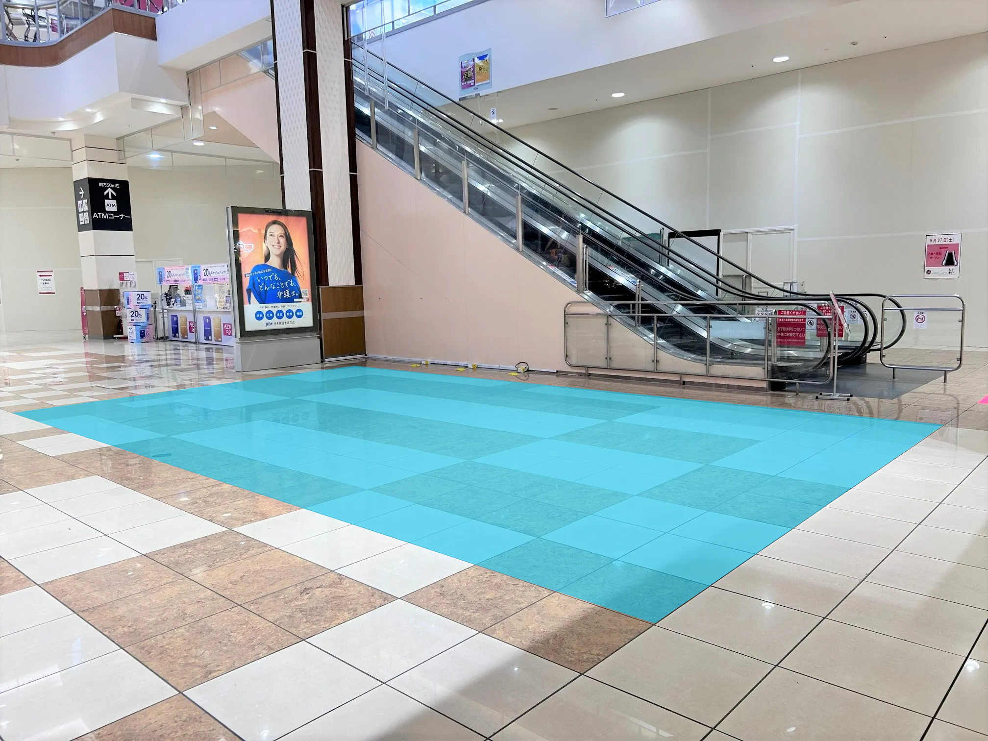 【イオンモール大垣】各種プロモーションや物販、食物販のポップアップストアに最適な1F 風の広場B(カルディコーヒーファーム前)スペース