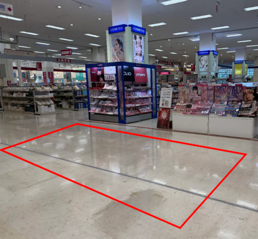 【イオン三川店】中央通路1 販促プロモーションに最適なスーパー店内催事イベントスペース