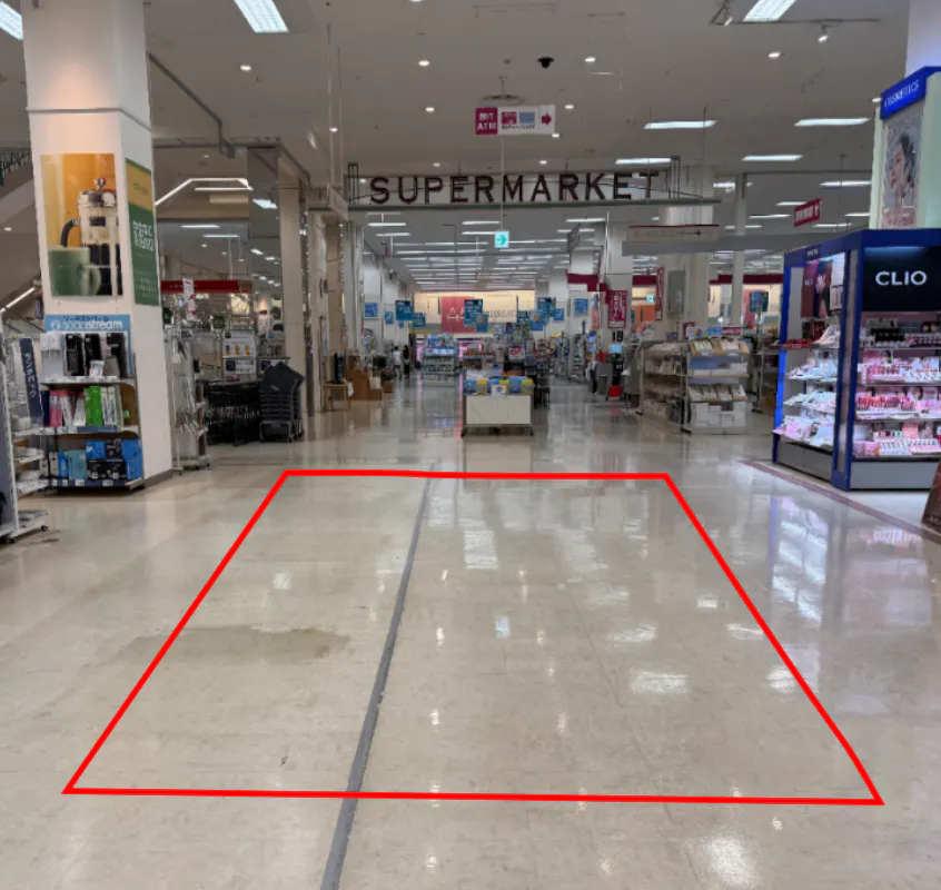 【イオン三川店】中央通路1 販促プロモーションに最適なスーパー店内催事イベントスペース