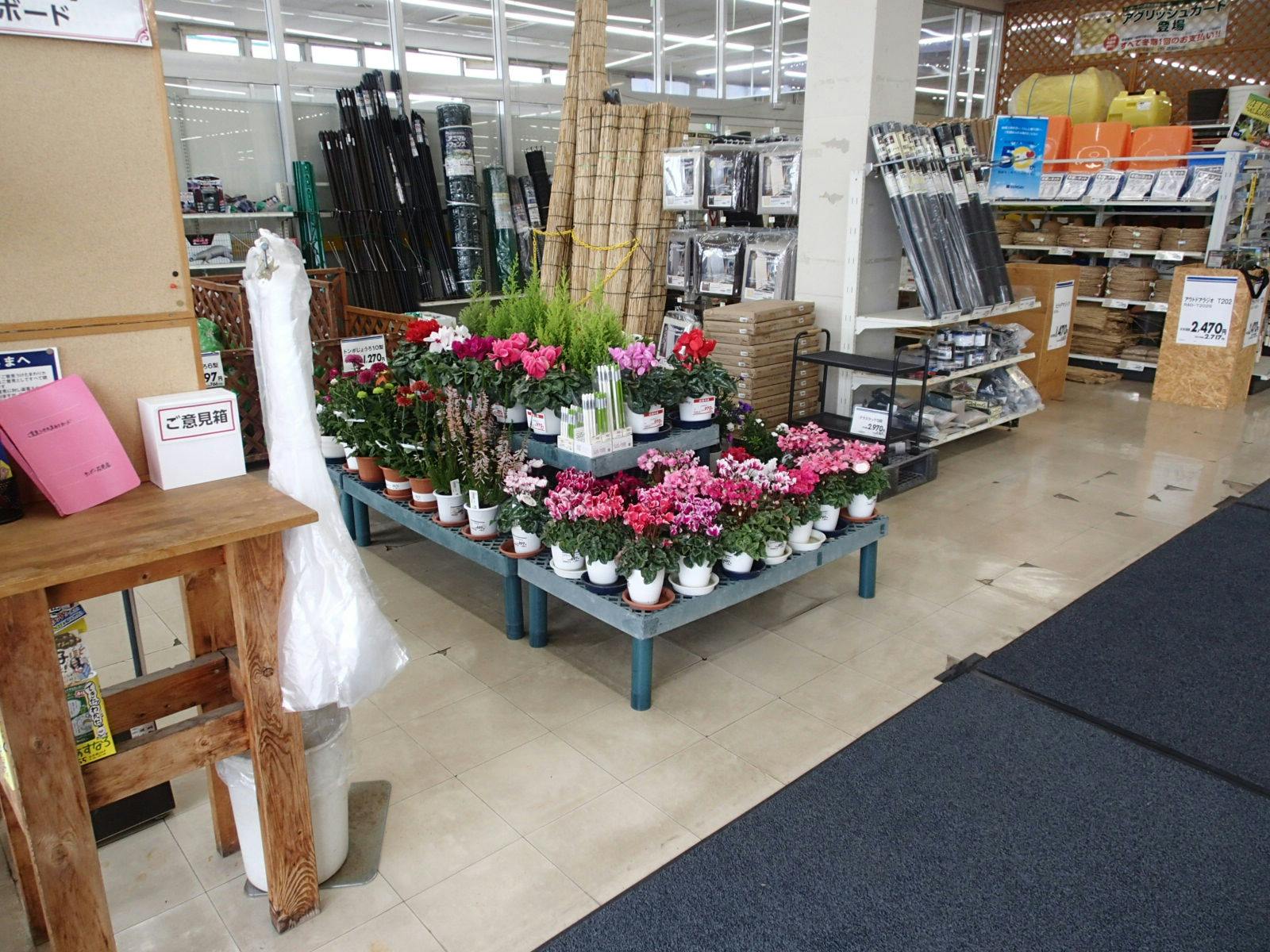 【サンデー花巻店】店内入口風除室　　食物販やプロモーション等の出店に最適なホームセンター店内のイベントスペースの画像