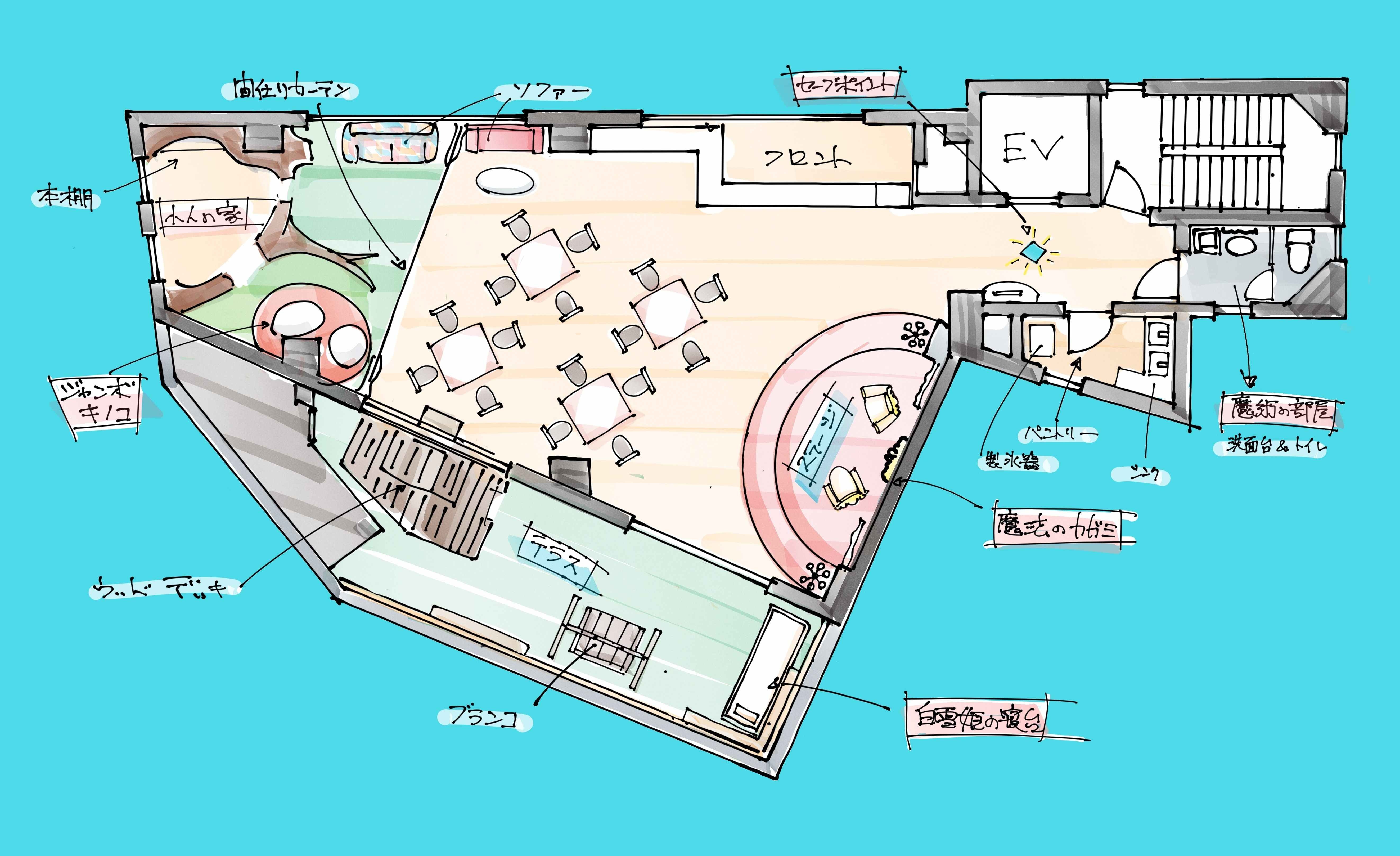 店内平面図（テラス含む）