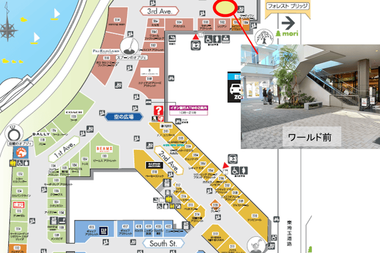 【イオンレイクタウンアウトレット】3rd Ave.1F(ワールド アウトレット前)の画像2