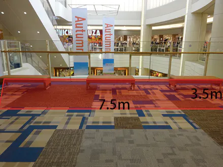 【イオンモール神戸北】3F さざんかブリッジ（島村楽器前）※ベンチ有の画像