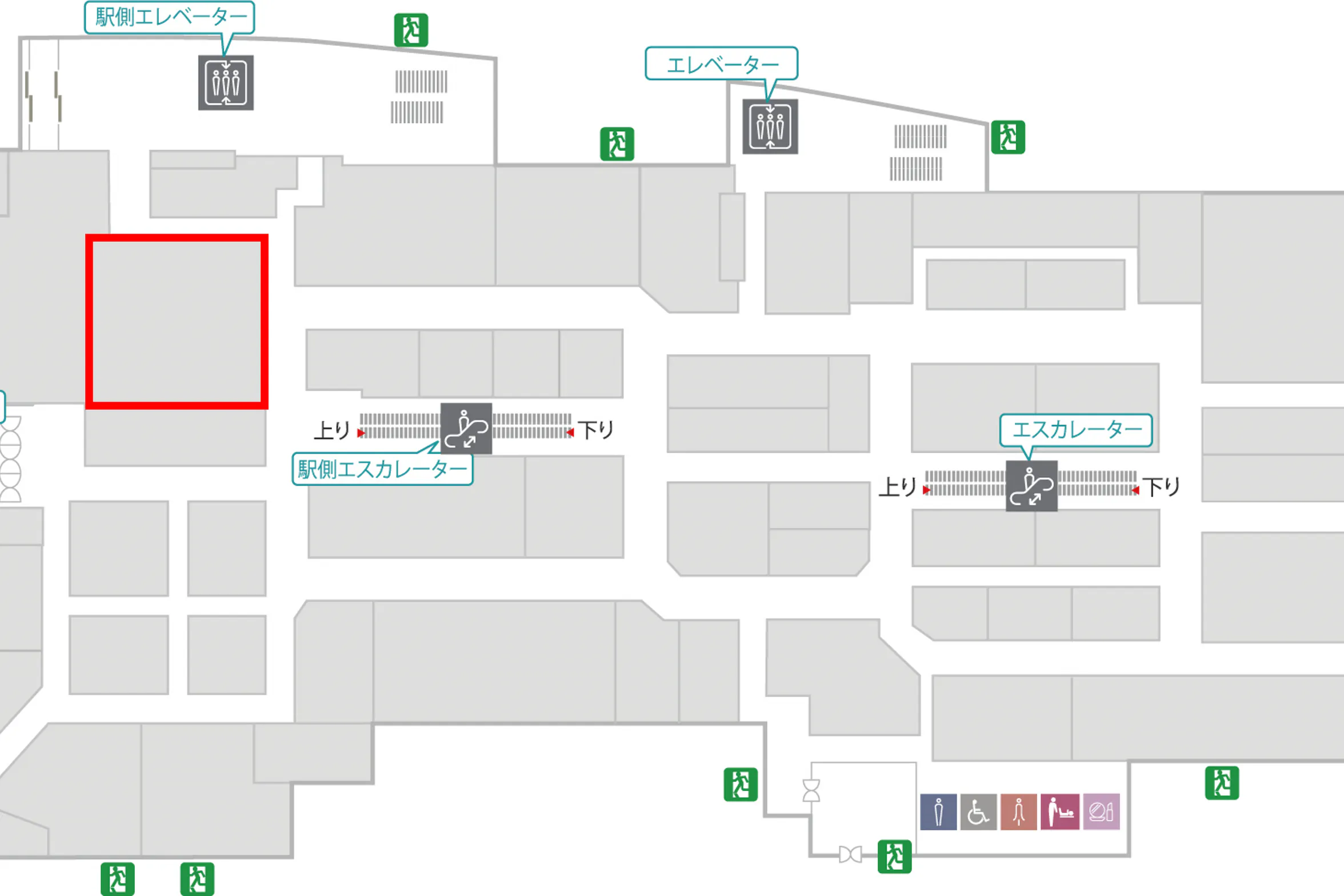 【北千住マルイ】2階 カレンダリウムF11【食物販・物産展】店内入って正面、什器完備の好立地スペース