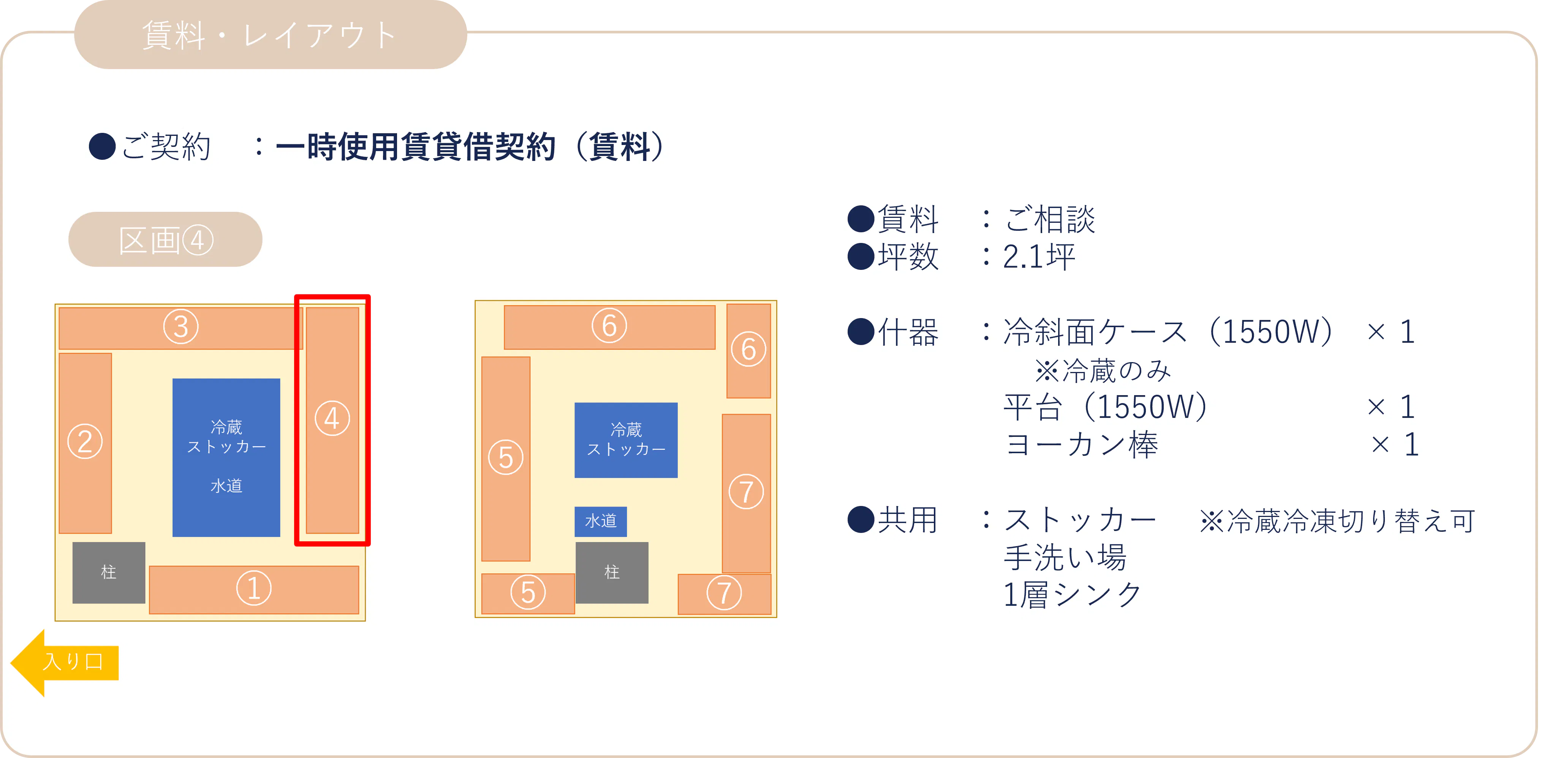 【北千住マルイ】2階 カレンダリウムF11【食物販・物産展】店内入って正面、什器完備の好立地スペース