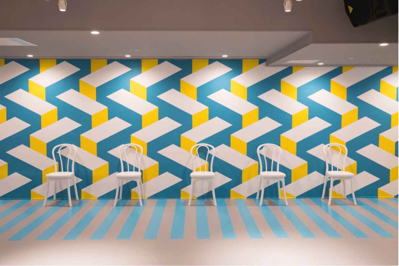 それぞれがフォトジェニックな壁面になっています。