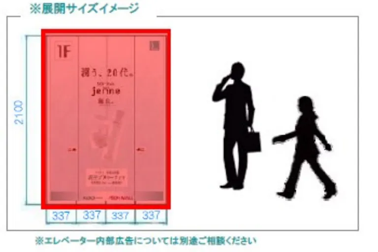 【イオンモール天童】モール内広告 エレベーターの画像2