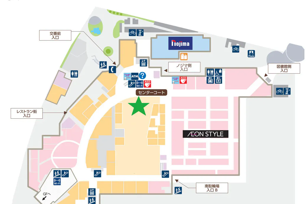 【イオンモール多摩平の森】モール内広告 センターコート大型バナー