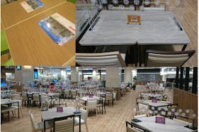 【イオンモール新利府】モール内広告 フードコートテーブル