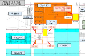 【メガセンタートライアル伊勢崎中央店】NEW!食物販やPR活動に最適な「Ⓑ 2F東側 ブックオフ前」