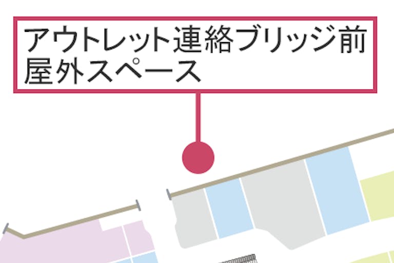 【イオンモール八幡東】1F アウトレット連絡ブリッジ前 屋外スペースの画像2