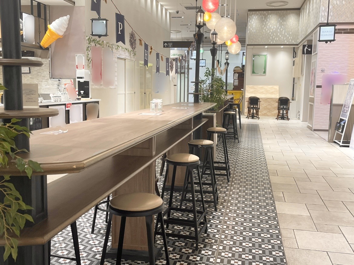 【神戸マルイ】1階カレンダリウムF02【食物販・簡易調理可】イートインスペース目の前、冷蔵ケース・冷蔵ストッカー完備