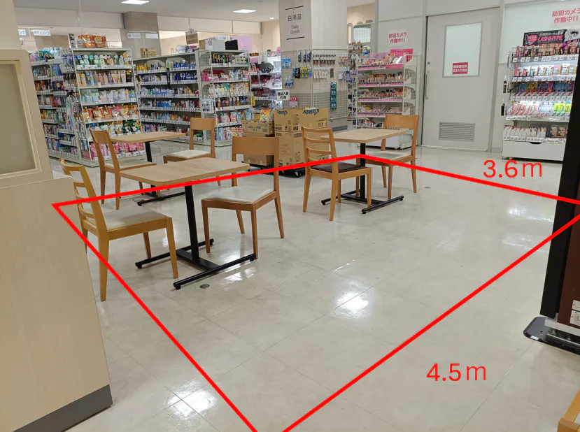 【イオン石巻駅前店】イートインコーナー奥催事スペース 販促プロモーションや物販に最適なスーパー店内催事イベントスペース