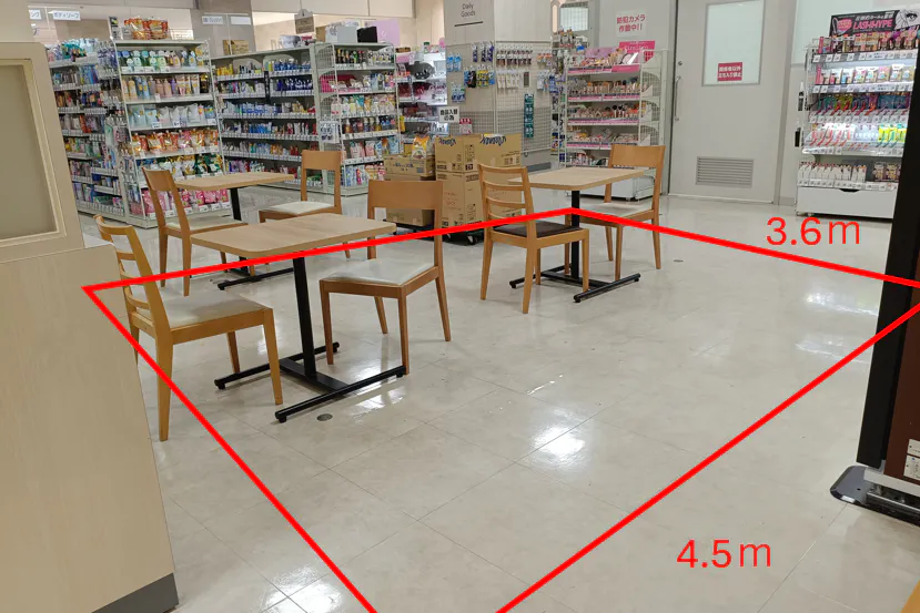【イオン石巻駅前店】イートインコーナー奥催事スペース 販促プロモーションや物販に最適なスーパー店内催事イベントスペース