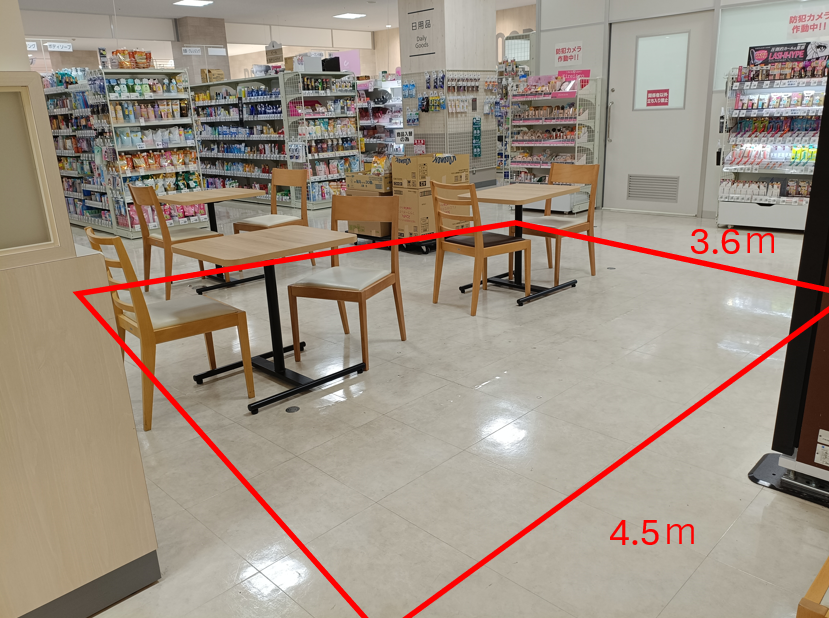 【イオン石巻駅前店】イートインコーナー奥催事スペース 販促プロモーションや物販に最適なスーパー店内催事イベントスペース