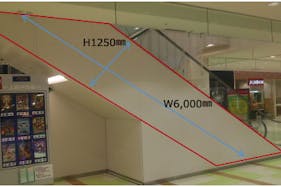 【イオンモールつがる柏】モール内広告 エスカレーター
