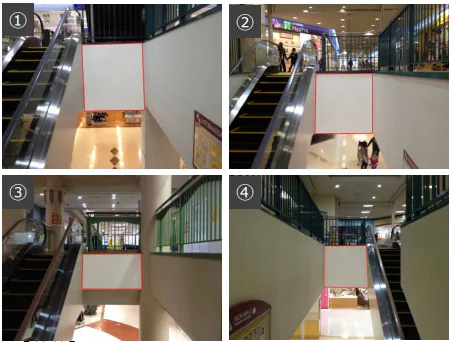 【イオンモールつがる柏】モール内広告 エスカレーター