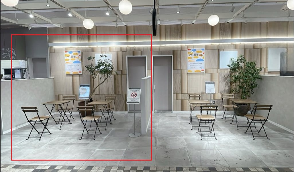 赤枠が本区画となります・右側のカレンダリウムF03とあわせてご利用いただけます