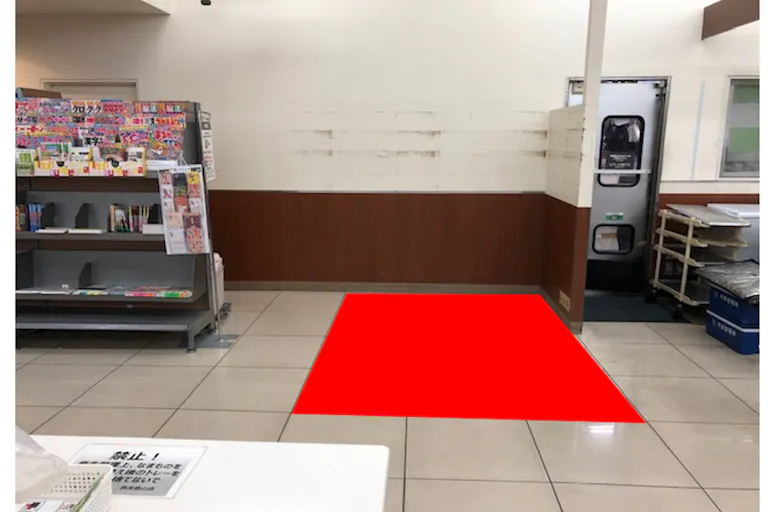 【西友 豊山店】1階入口付近レジ前 プロモーションや物販、食物販のポップアップストアに最適なスーパー店内催事イベントスペース (横 90cm×奥行120cm)の画像1