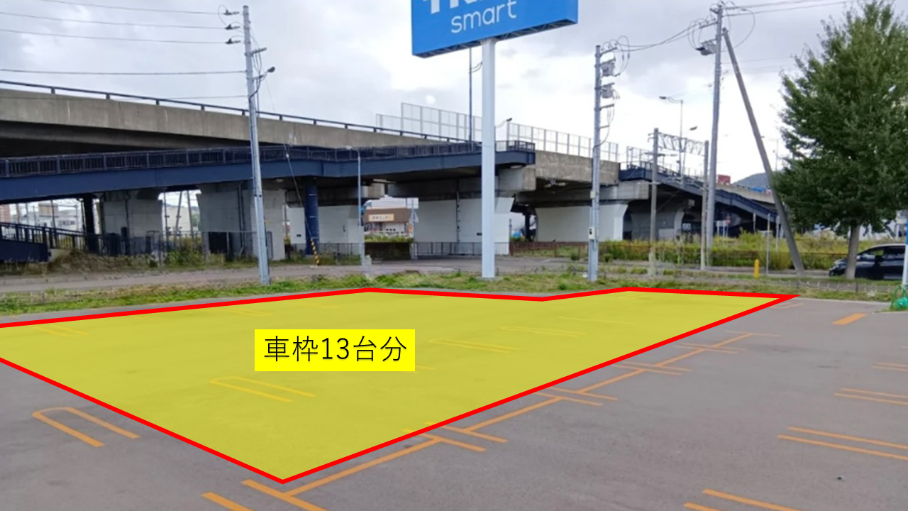 【TRIALsmart新発寒店】【中スペース】駐車場_店舗看板下　※電源なし