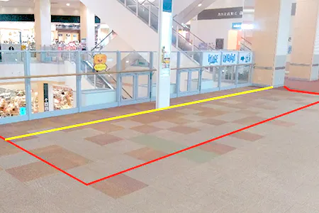 【イオンモール富士宮】各種プロモーションや物販、食物販のポップアップストアに最適な2F ノジマ前区画のイベントスペース