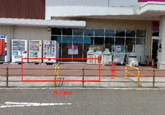 【イオンスーパーセンター陸前高田店】食品入口サービスカウンター側外 販促プロモーションや物販に最適なスーパー店外催事イベントスペース