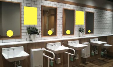 【イオン藤井寺ショッピングセンター】モール内広告 トイレ内ステッカー