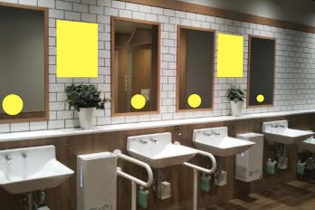 【イオン藤井寺ショッピングセンター】モール内広告 トイレ内ステッカー