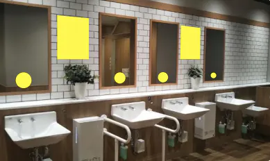 【イオン藤井寺ショッピングセンター】モール内広告 トイレ内ステッカーの画像