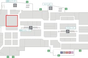 【北千住マルイ】2階 カレンダリウムF14【食物販・物産展】店内入って正面、什器完備の好立地スペース