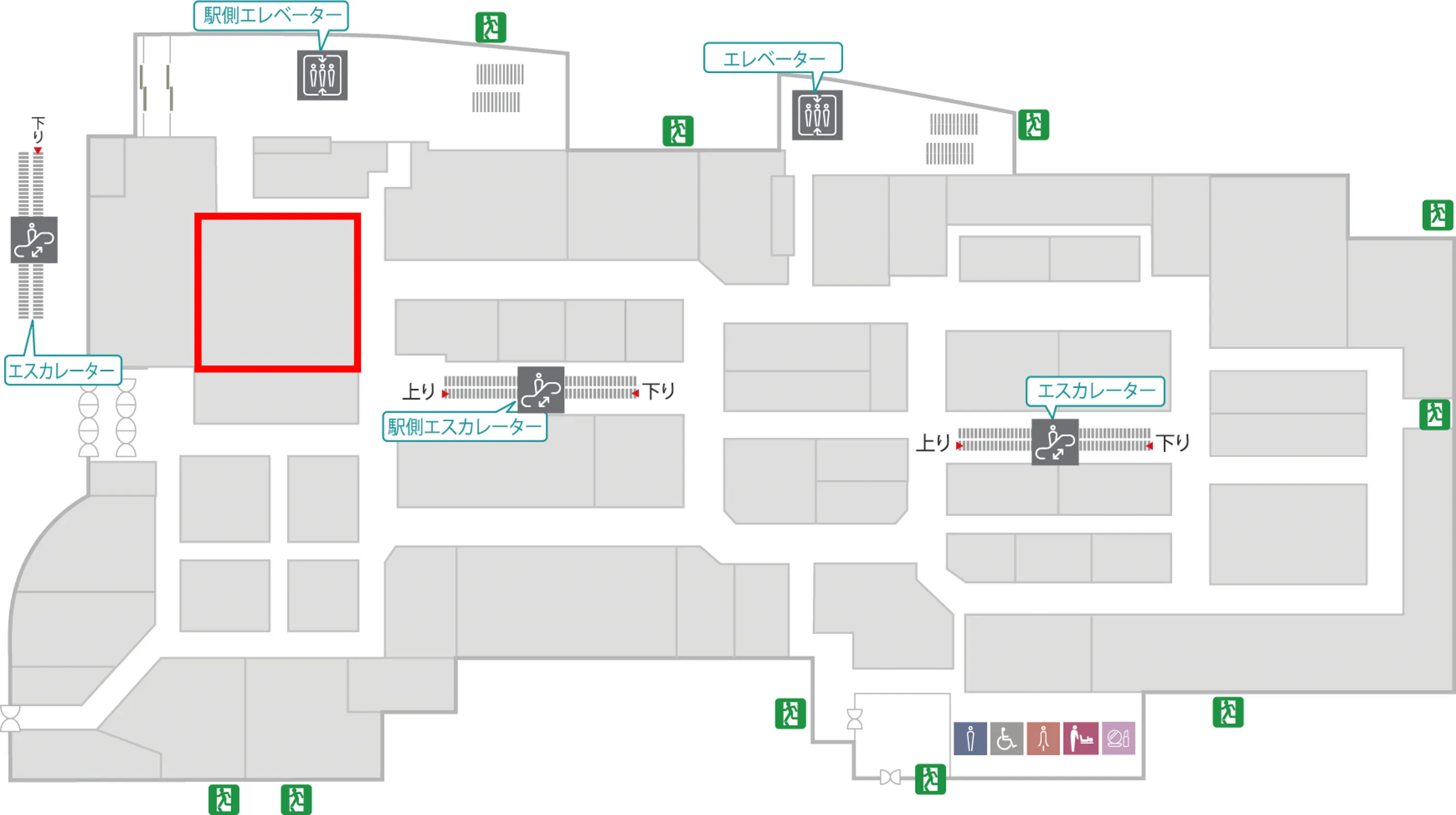 【北千住マルイ】2階 カレンダリウムF14【食物販・物産展】店内入って正面、什器完備の好立地スペース