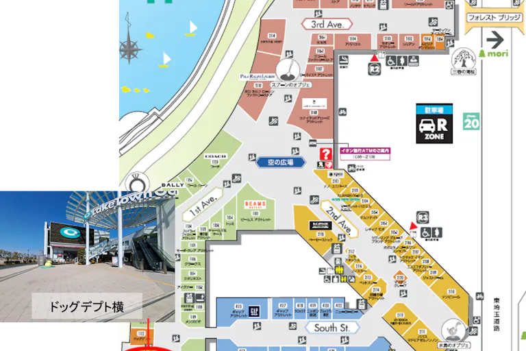 【イオンレイクタウンアウトレット】1st Ave.1F(エスカレーター裏)②の画像2