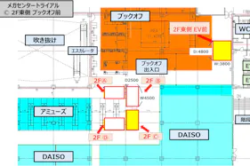 【メガセンタートライアル伊勢崎中央店】NEW!食物販やPR活動に最適な「Ⓒ 2F東側 ブックオフ前」