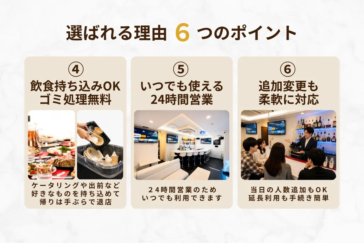 【心斎橋駅5分】ロケや撮影会等の撮影用途やオフ会等のイベント、オフサイトミーティングに最適なオーセンティックなバースペース