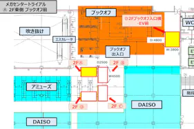 【メガセンタートライアル伊勢崎中央店】NEW!食物販やPR活動に最適な「Ⓐ 2F東側 ブックオフ前」