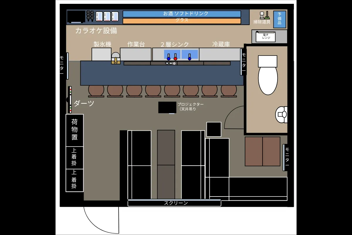 【心斎橋駅5分】ロケや撮影会等の撮影用途やオフ会等のイベント、オフサイトミーティングに最適なシックな空間のバースペース