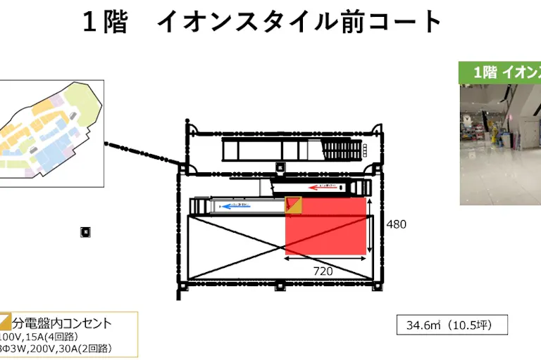 【イオンモール新利府】1階 イオンスタイル前コートの画像3