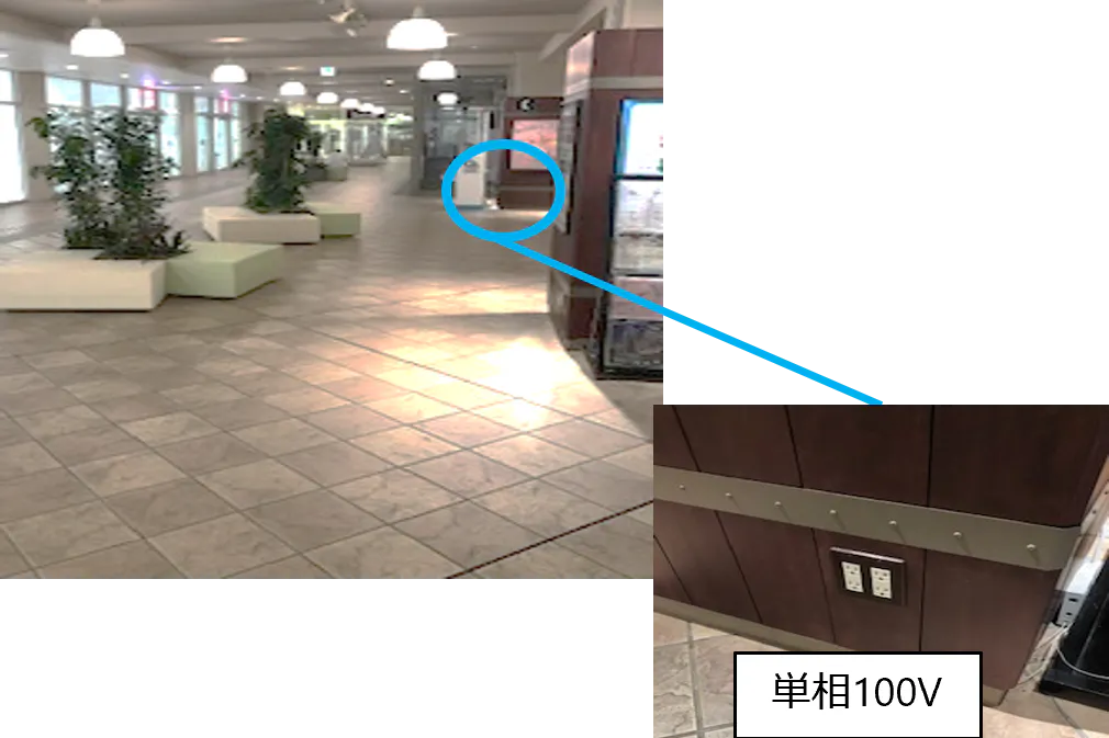 【みのおキューズモール】「⑦EAST3-2F ドコモ前スペース」物販催事やワークショップに適した、エスカレーター近く通行量の多いイベントスペース