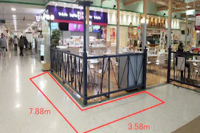 【イオン酒田南】フードコート角 販促プロモーションに最適なスーパー店内催事イベントスペース