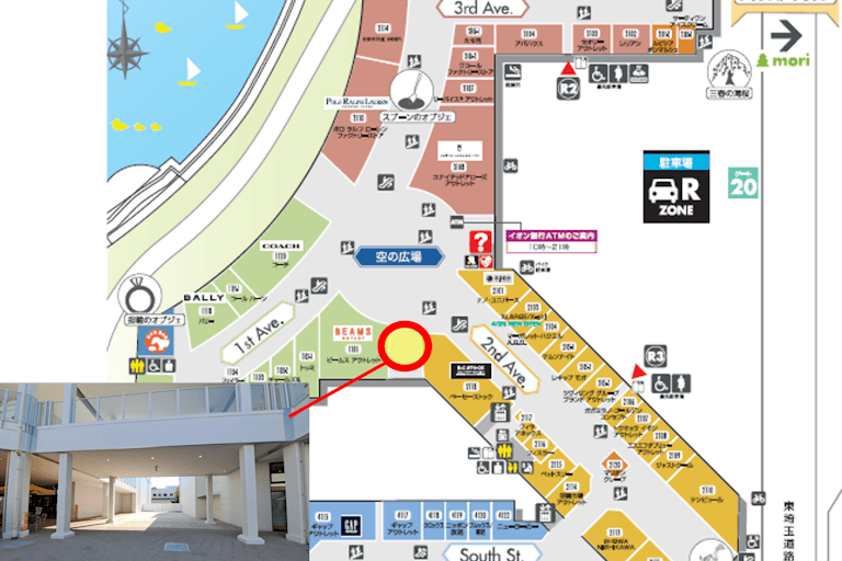 【イオンレイクタウンアウトレット】空の広場(ベーセーストック横スペース)の画像2