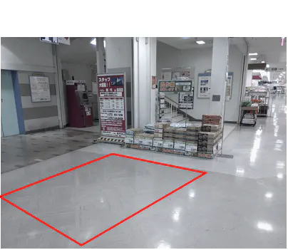 【イオン能代店】1F食品入り口側エレベーター前催事場 販促プロモーションや物販に最適なスーパー店内催事イベントスペース