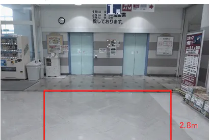 【イオン能代店】1F食品入り口側エレベーター前催事場 販促プロモーションや物販に最適なスーパー店内催事イベントスペース
