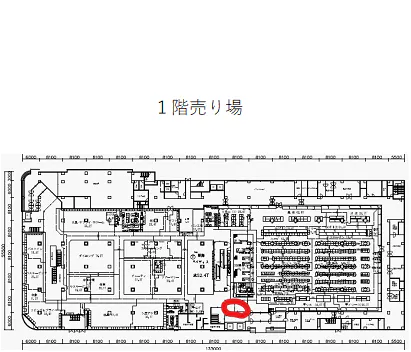 【イオン能代店】1F食品入り口側エレベーター前催事場 販促プロモーションや物販に最適なスーパー店内催事イベントスペース