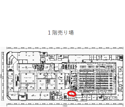 【イオン能代店】1F食品入り口側エレベーター前催事場 販促プロモーションや物販に最適なスーパー店内催事イベントスペース