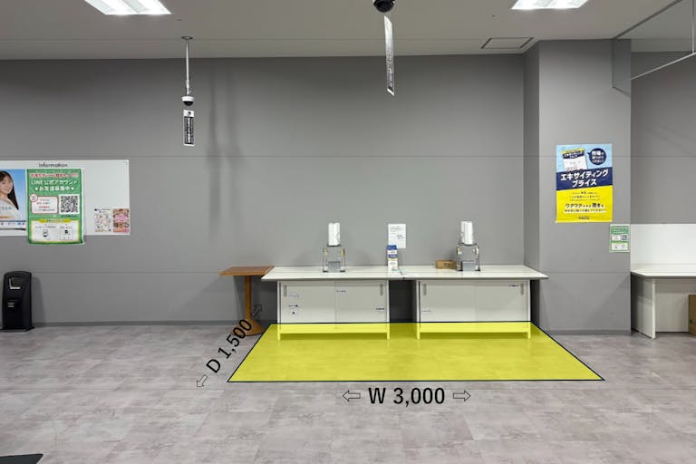 【メガセンタートライアル中間店】食物販やPR活動に最適な店内「①1Fレジアウト【左側】スペース」の画像2