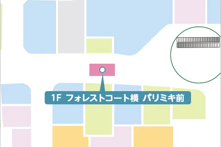 【イオンモール下妻】人通りが多く物販催事に適した1Fフォレストコートパリミキ前イベントスペース