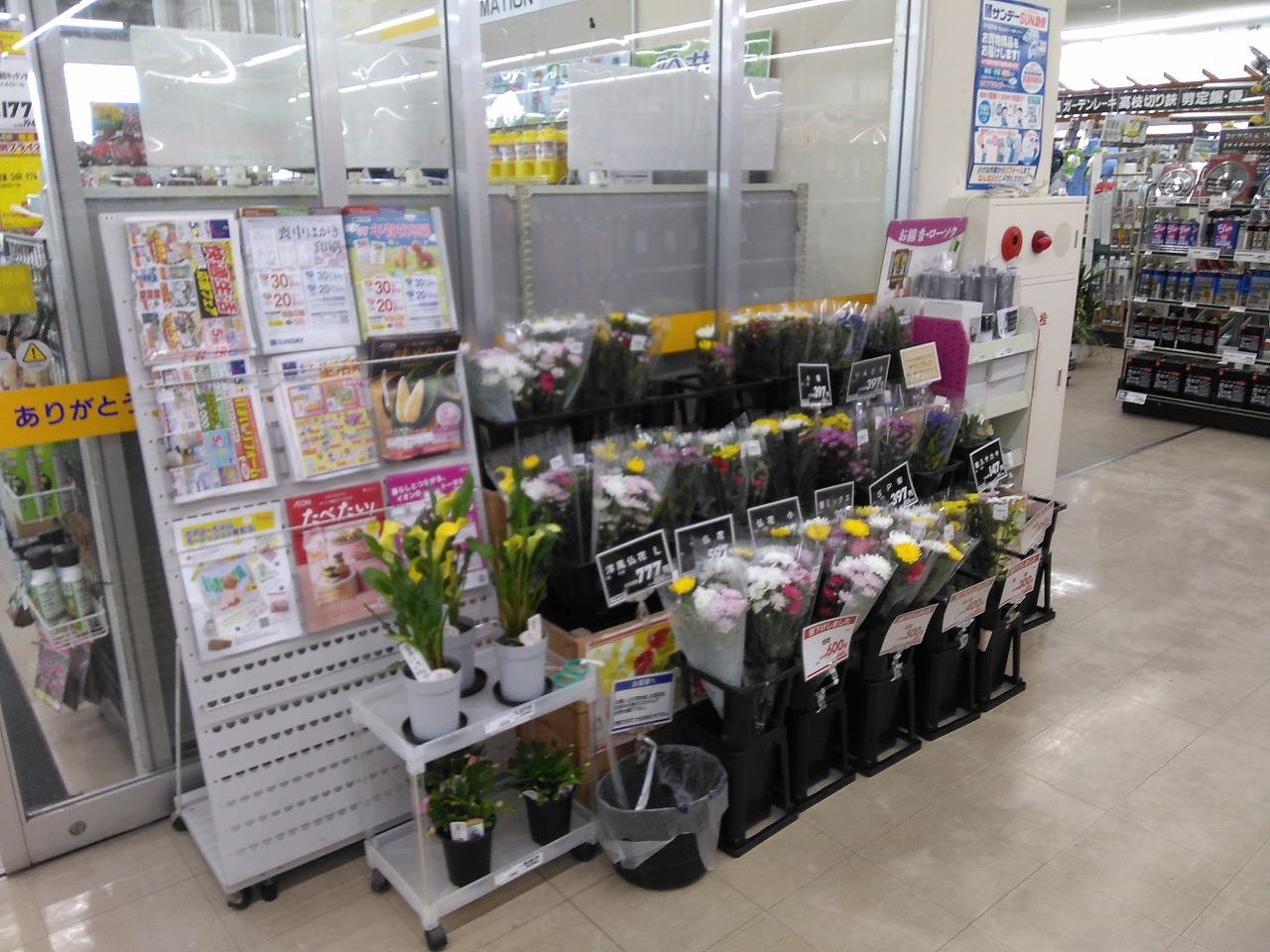 【サンデー北上江釣子店】レジ前　食物販やプロモーション等の出店に最適なホームセンター店内のイベントスペース